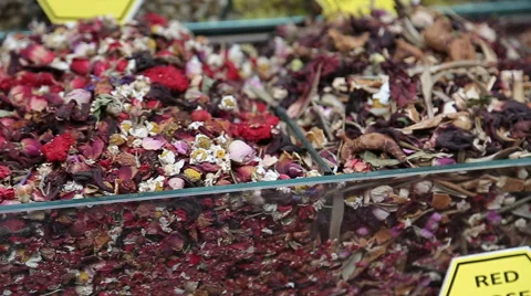 Teas and Spices in Spice Bazaar Stock Footage 50441780
