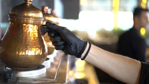 Teas brewed in the cafe and a teapot Stock Footage 167586896