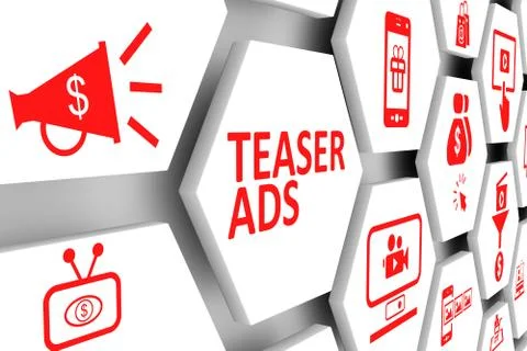 TEASER ADS concept cell background 3d illustration Stock Illustration