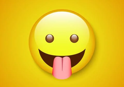 Teasing innocent emoticon character Stock Illustration