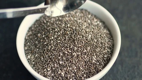 Teaspoon of Chia seeds Stock Footage 69997670