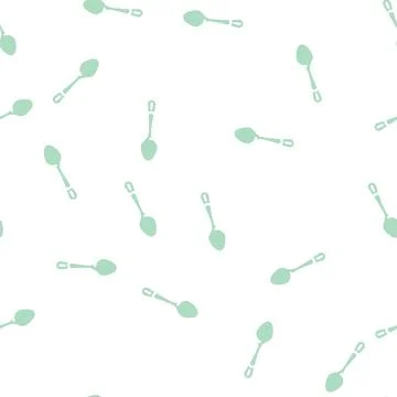 Teaspoon kitchen utensil glyph vector seamless pattern Stock Illustration