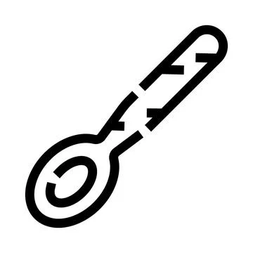 Teaspoon line icon for kitchenware and eating Stock Illustration