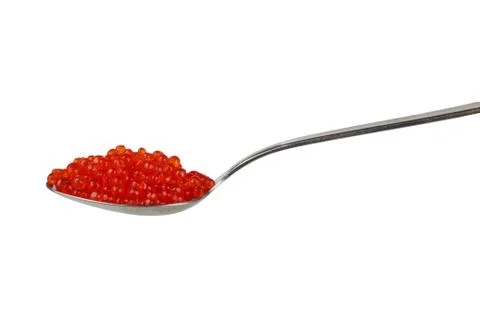 Teaspoon with red caviar Foto stock