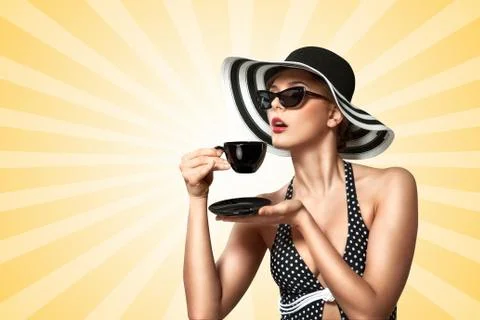 Teatime manners. Stock Photos