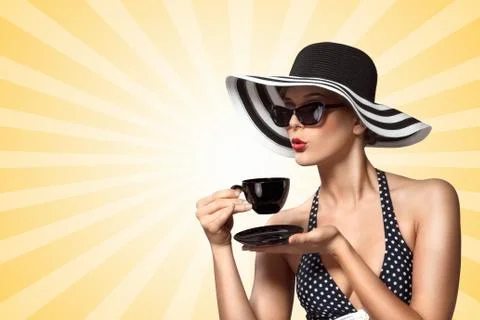 Teatime manners. Stock Photos
