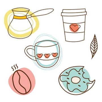 Teatime pattern flat illustration on white Stock Illustration