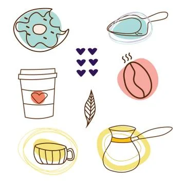 Teatime pattern flat illustration on white Stock Illustration