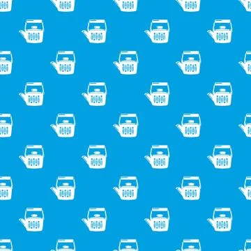 Teatime pattern vector seamless blue Stock Illustration