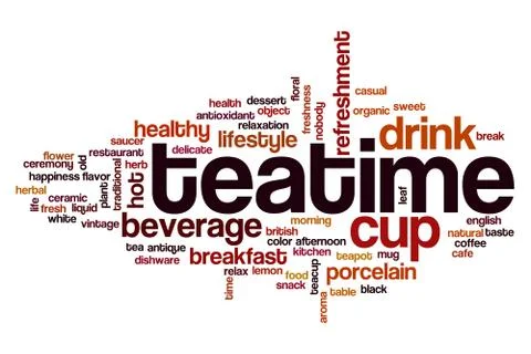 Teatime word cloud Stock Illustration