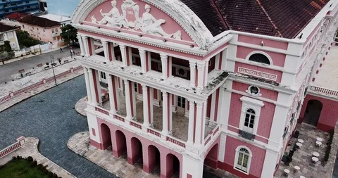 Teatre Amazonas Close Up Stock Footage 97361131
