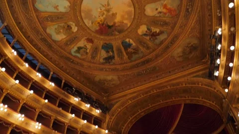 Teatro Massimo Palermo ceiling tilt Stock-Footage 147041692