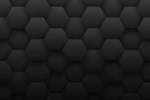 Tech 3D Hexagonal Structure Pattern Minimalist Black Abstract Background Stock Illustration