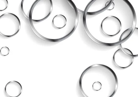Tech abstract background with metallic circles Illustrazione stock