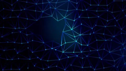 Tech Abstract Low Poly Background. Data Breach. Stock Illustration