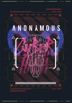 Tech Abstract poster template with HUD elements. cyber culture, Modern flyer Illustrazione stock