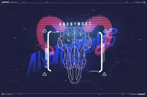 Tech Abstract poster template with HUD elements. cyber culture, Modern flyer Illustrazione stock