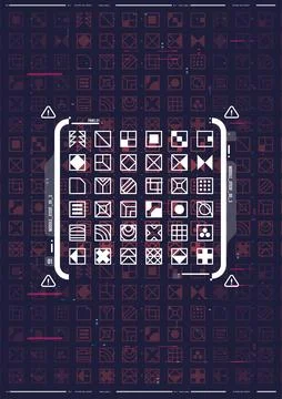 Tech Abstract poster template with HUD elements. cyber culture, Modern flyer Illustrazione stock