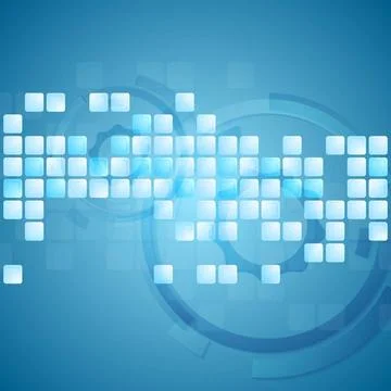 Tech abstract vector background Tech abstract bright blue background. Vect... Foto stock