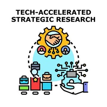 Tech accelerated strategic research and development process Stock Illustration