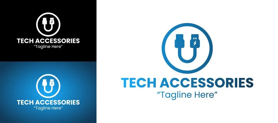 Tech Accessories Logo 스톡 일러스트