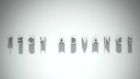 Tech advance 3D title animation white text on a white background Stock Footage 299749131
