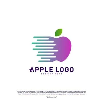 Tech Apple logo design concept. Fast Apple Creative Technology Logo vector te Stock Illustration