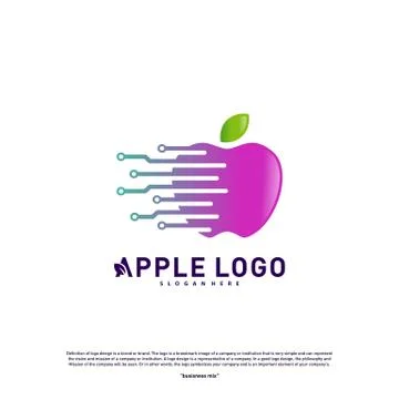 Tech Apple logo design concept. Fast Apple Creative Technology Logo vector te Stock Illustration