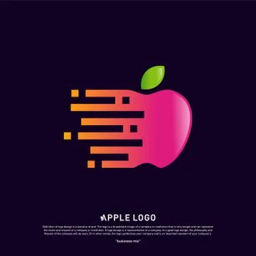 Tech Apple logo design concept. Fast Apple Creative Technology Logo vector te Stock Illustration