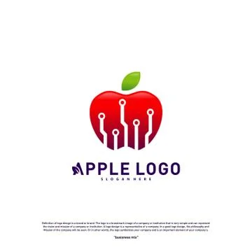 Tech Apple logo design concept. Fast Apple Creative Technology Logo vector te Stock Illustration