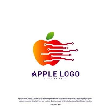 Tech Apple logo design concept. Fast Apple Creative Technology Logo vector te Stock Illustration
