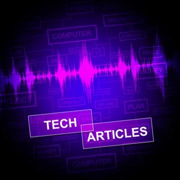 Tech Articles Means Technology Publication And Journalism Stock Illustration