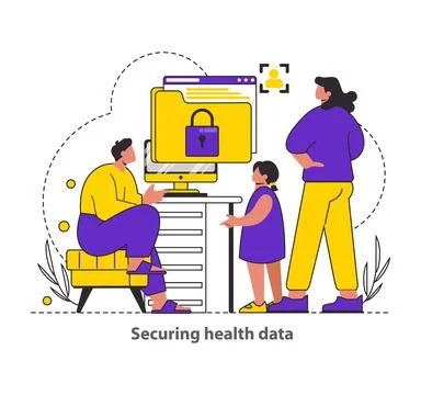 Tech-Assisted Health Flat Vector illustration. Stockillustratie