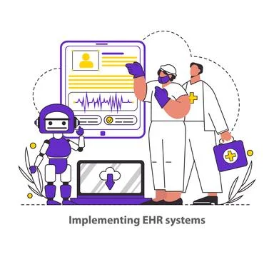 Tech-Assisted Health Flat Vector illustration. イラスト素材