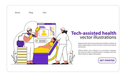 Tech-Assisted Health Flat Vector illustration. Stockillustratie