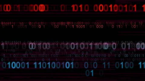 Tech Background With Animated Binary Computer Language And Glitches Video stock 139139691