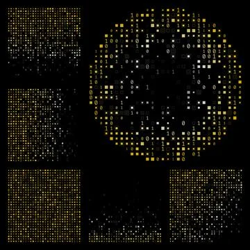 Tech background. Black yellow color theme backgrounds. Gradiented geometric.. Illustrazione stock