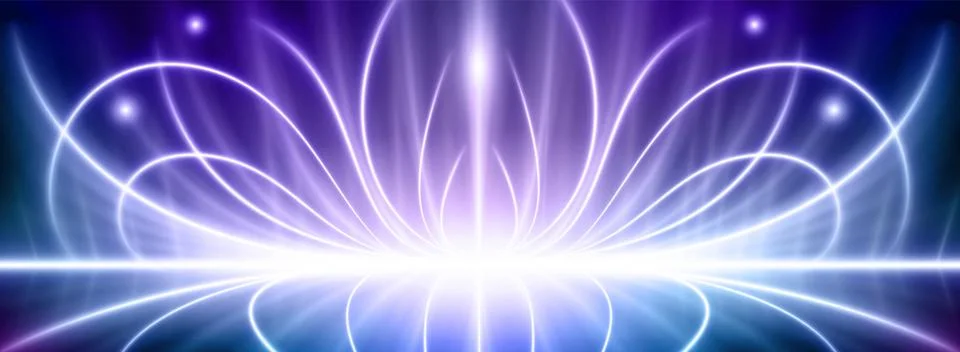 Tech background with blue curved light rays 스톡 일러스트