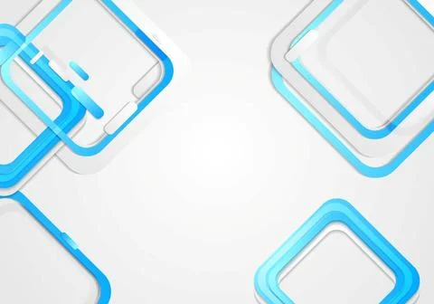 Tech background with blue squares Tech corporate design with blue and grey... 스톡 사진