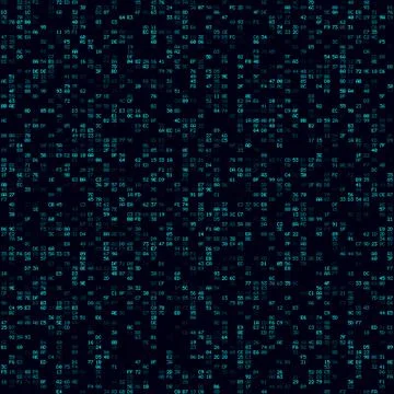 Tech background. Cyan sparse hexademical pairs background. Big sized seamle.. Stock Illustration