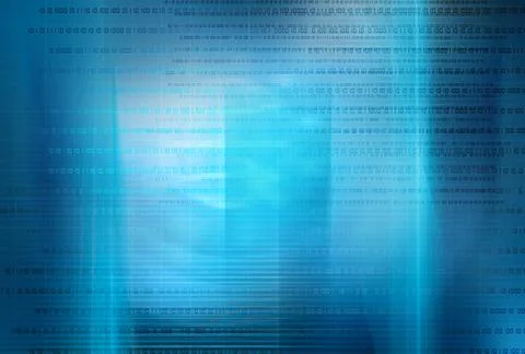 A tech background design of Binary code, digital data flow, and transmission  Stock Illustration