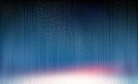 A tech background design of Binary code, digital data flow, and transmission  Stock Illustration