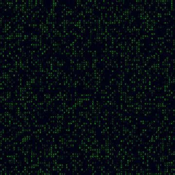 Tech background. Green sparse alphabet letters background. Big sized seamle.. Stock Illustration