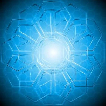 Tech background with hexagon texture Stock Illustration