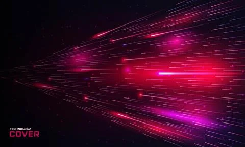 Tech background. Internet network. Abstract data light lines. Blurred motio.. Stock Illustration