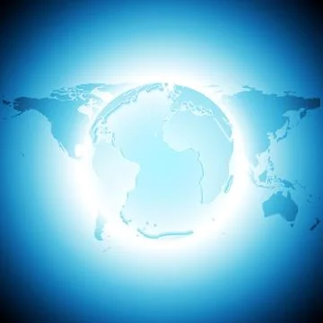 Tech background with map and globe Stock Illustration