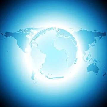 Tech background with map and globe Tech background with map and globe. Vec... Stock Photos