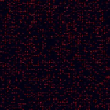 Tech background. Red sparse hexademical pairs background. Big sized seamles.. Stockillustratie