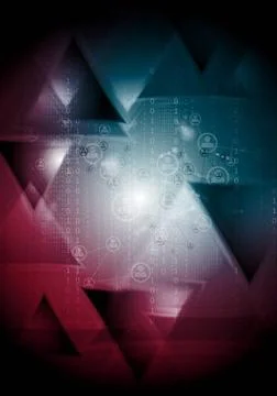 Tech background with triangles Tech background with triangles. Vector desi... Stock Photos