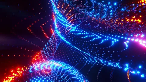Tech Background Video with Blue and Red Lights. Infinitely looped animation Stock Footage 258440594